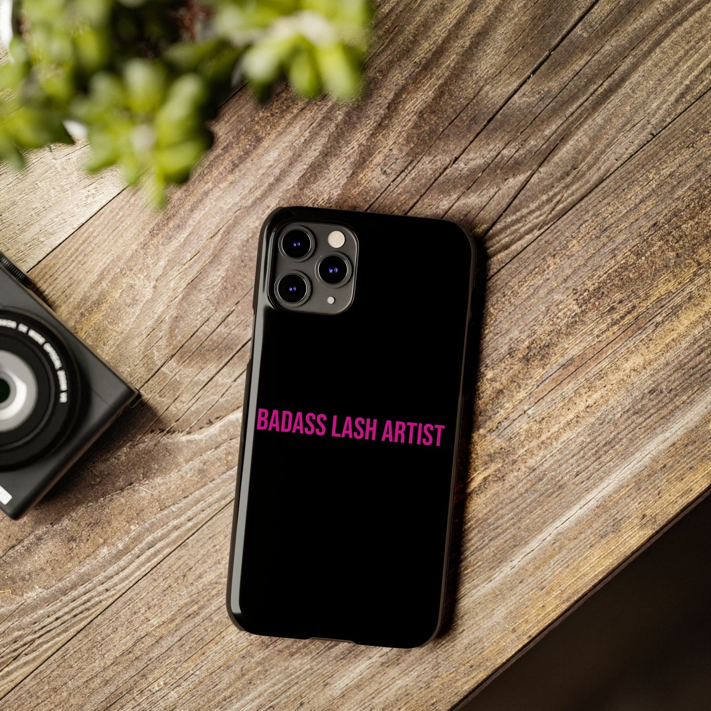 Black/Pink | Badass Lash Artist Slim Phone Case, Quiet  Marketing