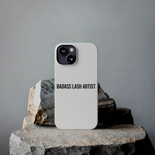 White/Black | Badass Lash Artist Slim Phone Case, Quiet  Marketing