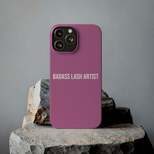 Pink/White | Badass Lash Artist Slim Phone Case, Quiet Marketing