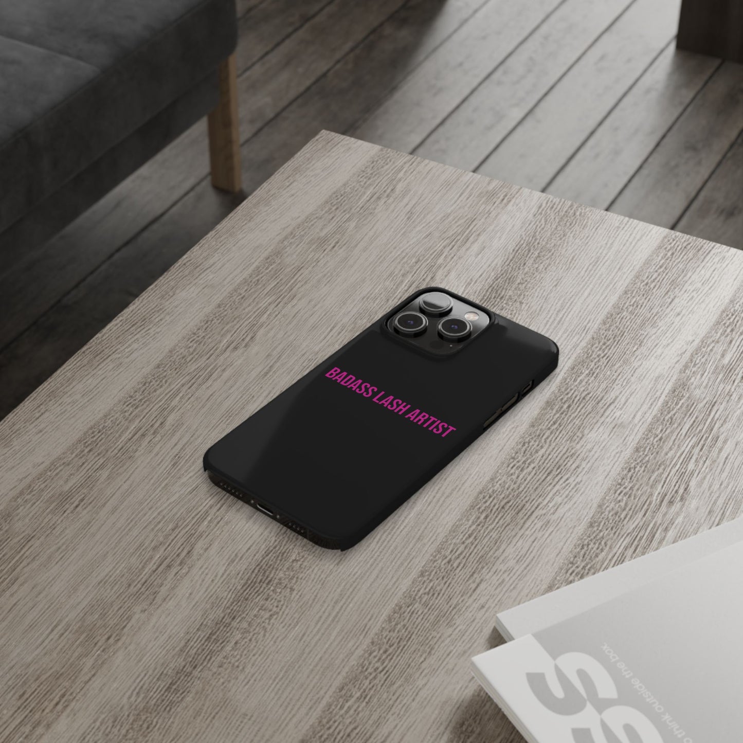 Black/Pink | Badass Lash Artist Slim Phone Case, Quiet  Marketing