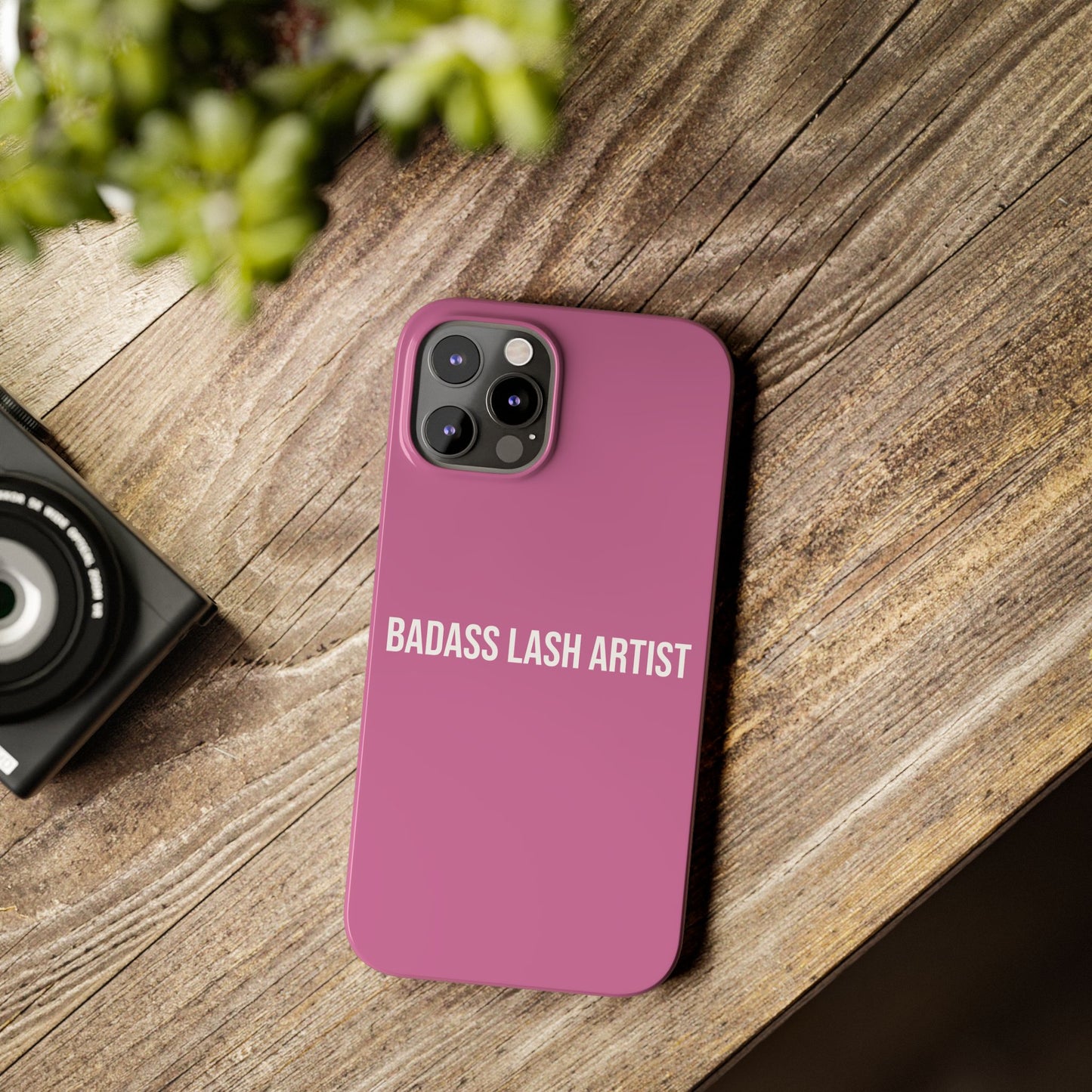 Pink/White | Badass Lash Artist Slim Phone Case, Quiet Marketing