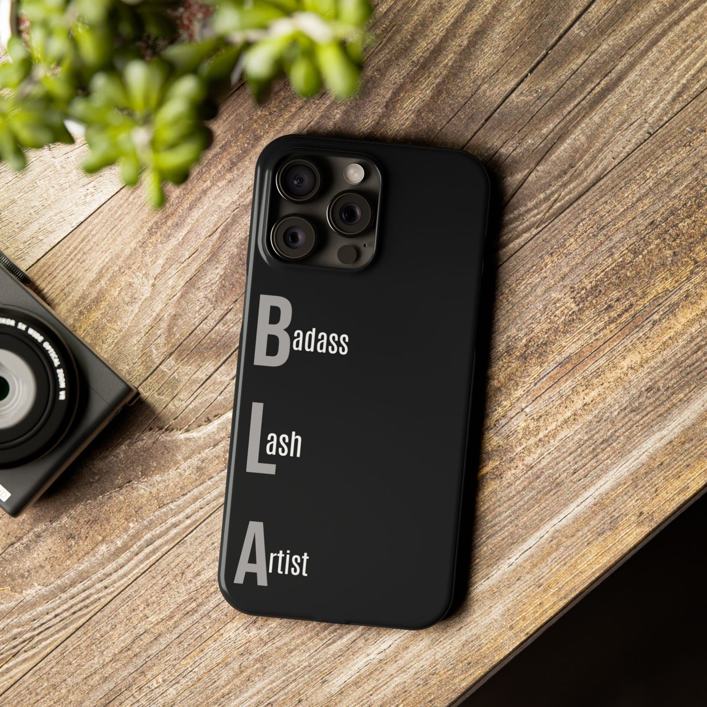 Black/Gray/White |  Badass Lash Artist Slim Phone Case, Quiet Marketing