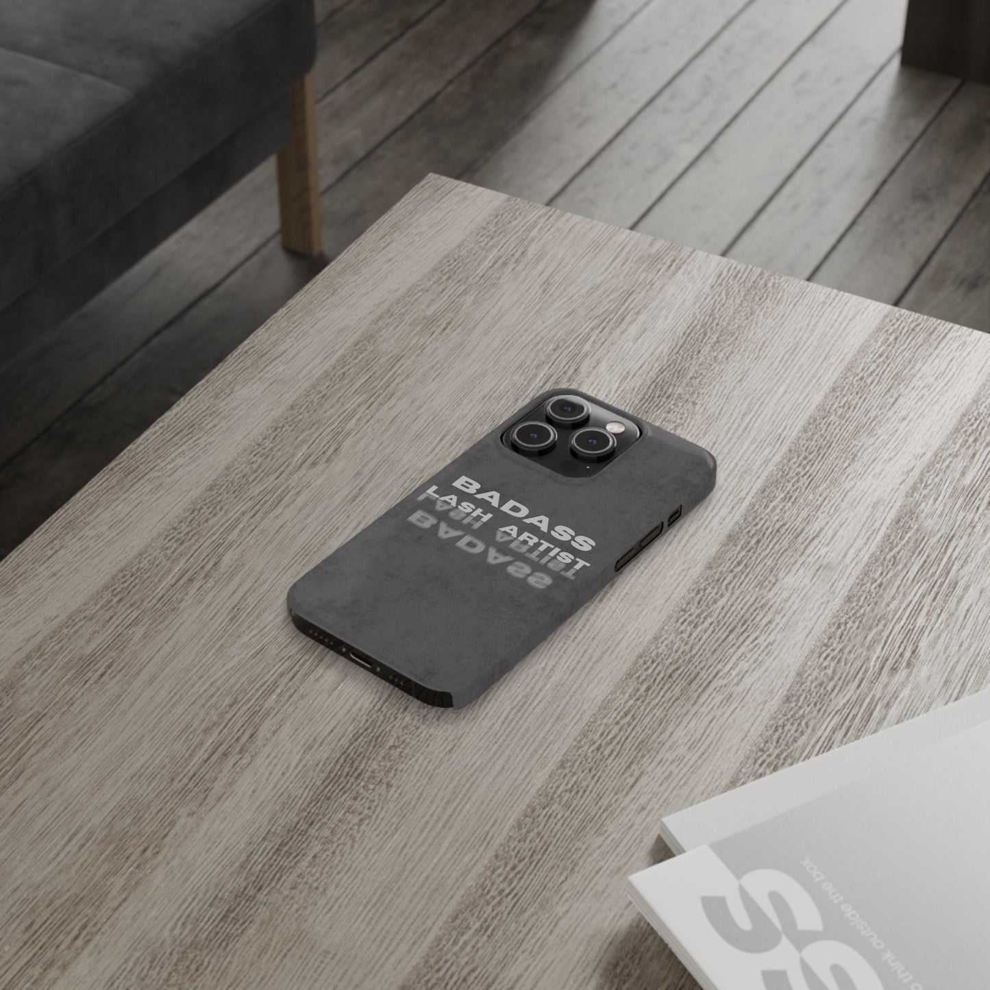 Reflections Gray Cement | Badass Lash Artist Slim Phone Case, Quiet  Marketing