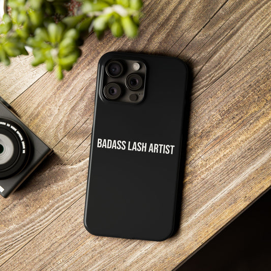 Black/White | Badass Lash Artist Slim Phone Case, Quiet  Marketing